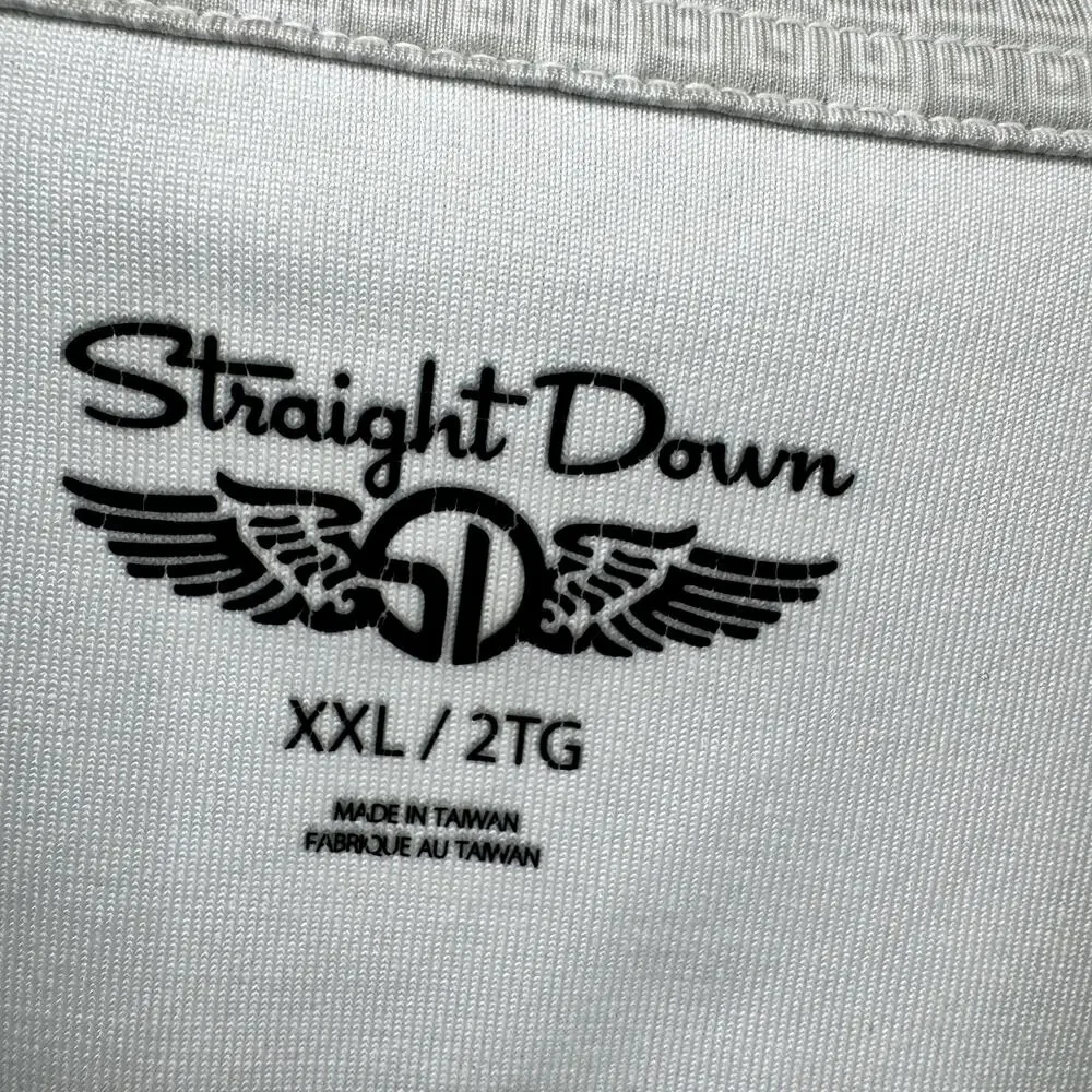 Straight‎ Down Polo Shirt Mens XXL Gray Geometric Short Sleeve Golf